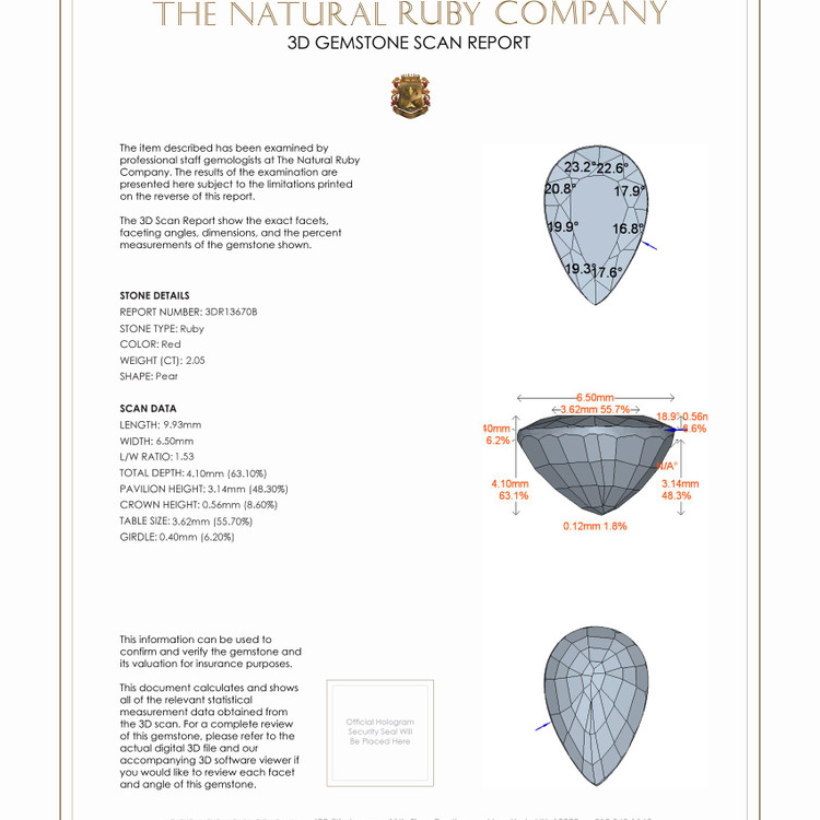 2.05 Ct. Ruby from Mozambique
