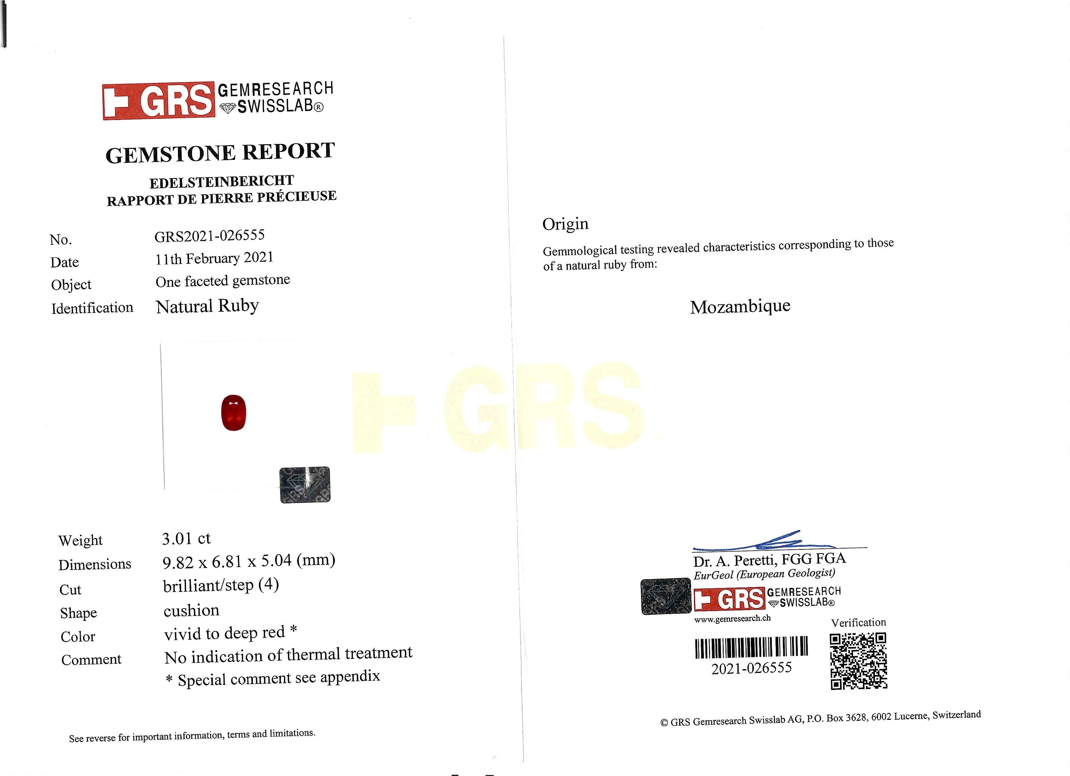 3.01 Ct. Ruby from Mozambique