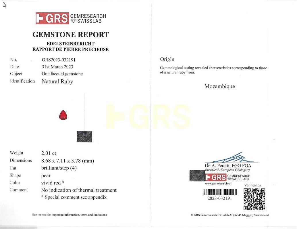 2.01 Ct. Ruby from Mozambique