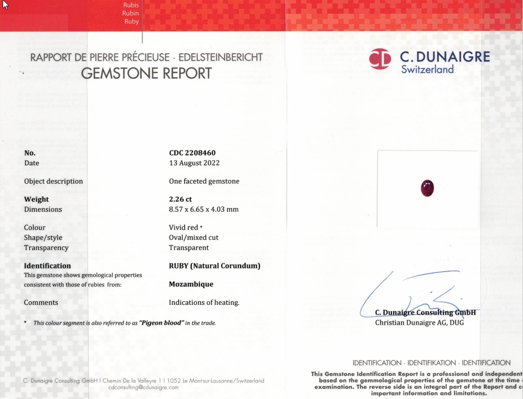 2.26 Ct. Ruby from Mozambique