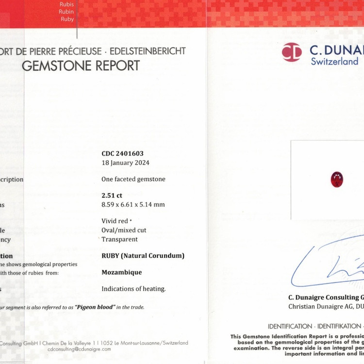 2.51 Ct. Ruby from Mozambique