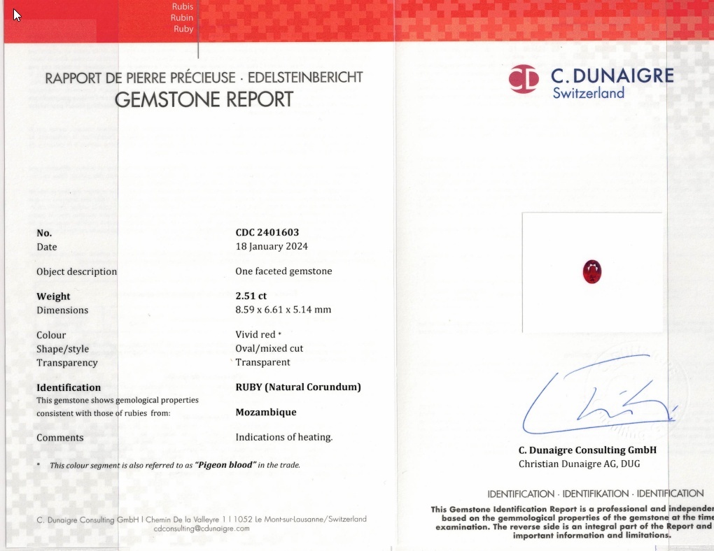 2.51 Ct. Ruby from Mozambique