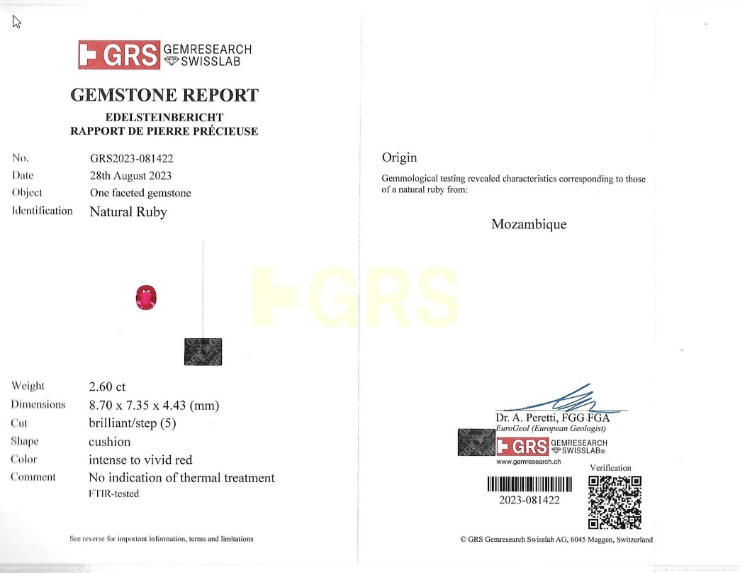 2.60 Ct. Ruby from Mozambique