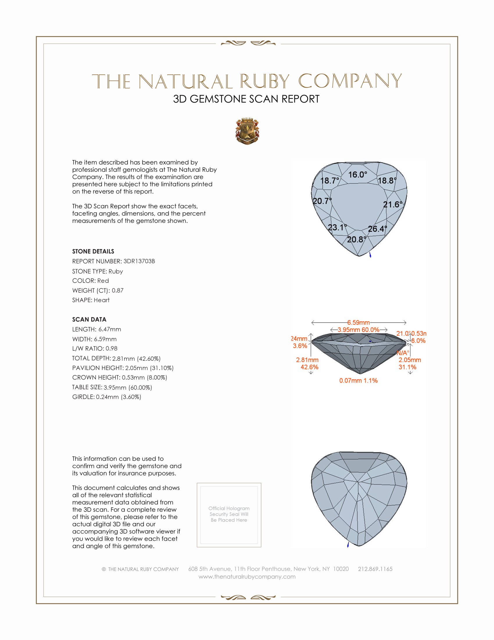 0.87 Ct. Ruby from Mozambique