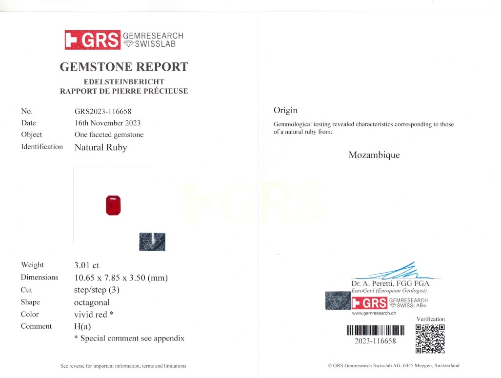 3.01 Ct. Ruby from Mozambique