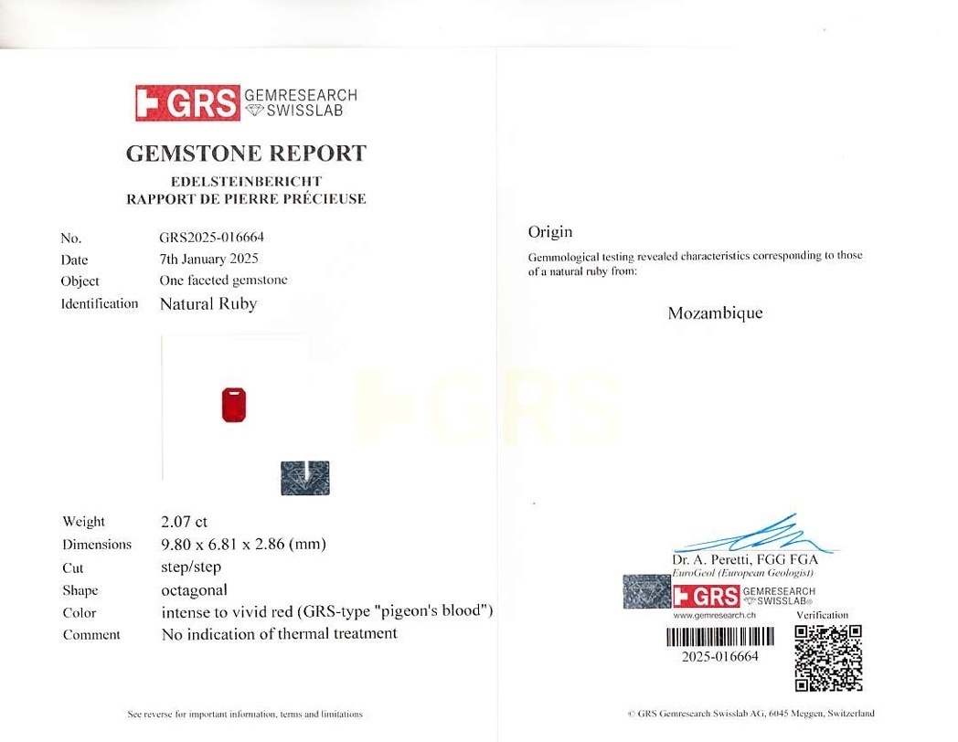 2.07 Ct. Ruby from Mozambique