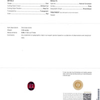 2.06 Ct. Ruby from Mozambique Scan Report