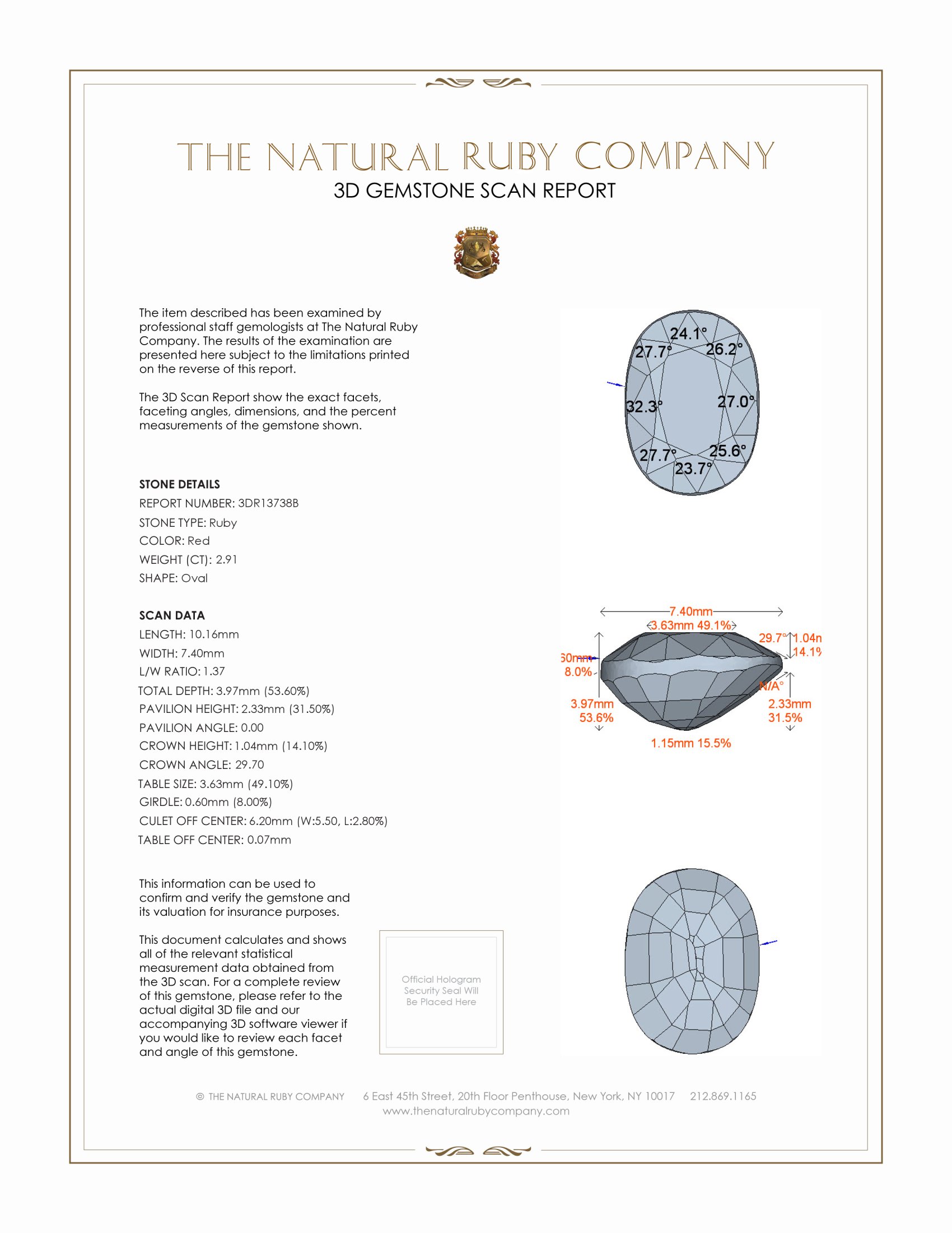 2.91 Ct. Ruby from Thailand
