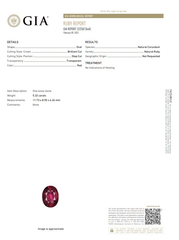 5.32 Ct. Ruby from Ceylon (Sri Lanka)