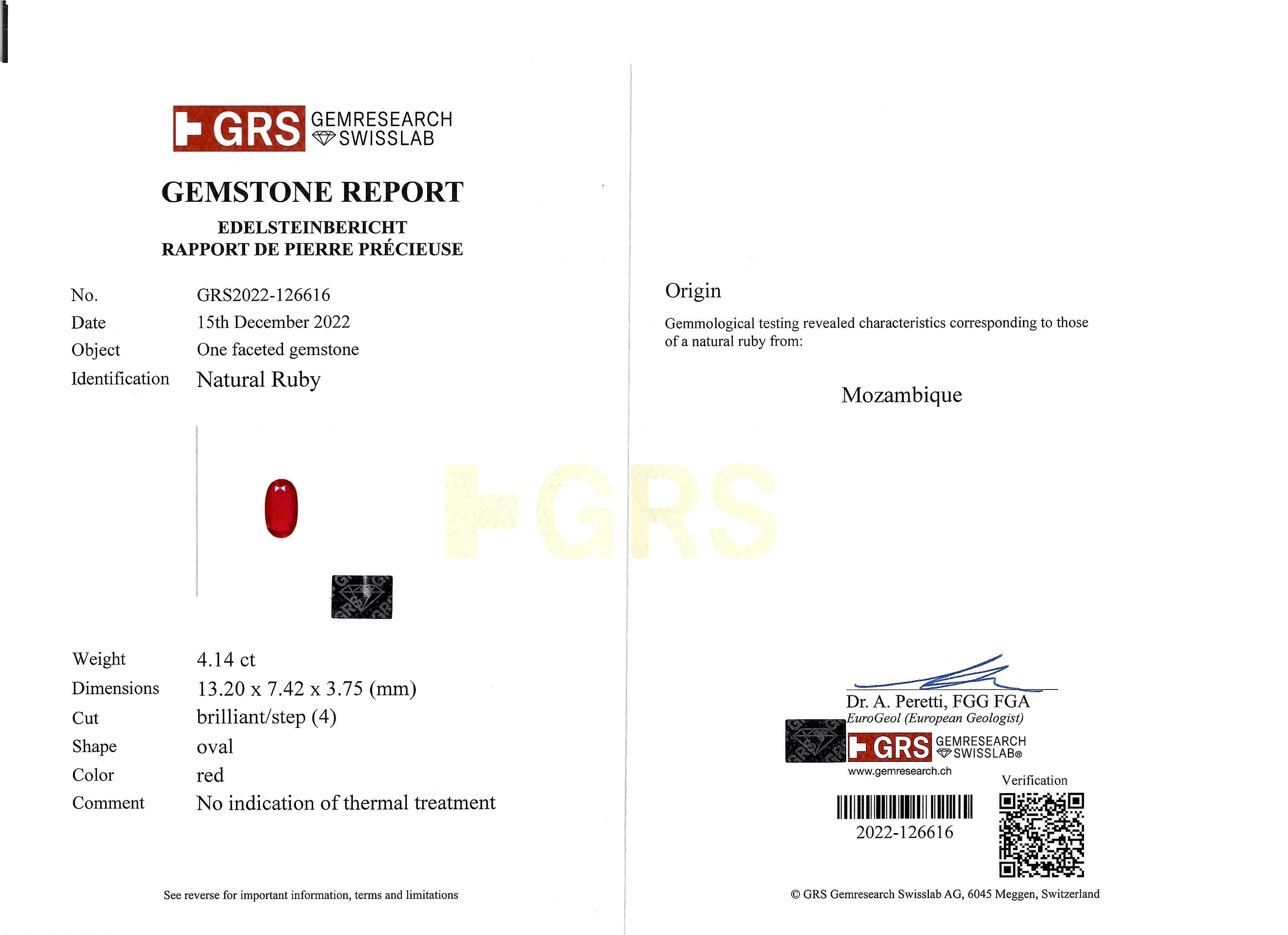 4.14 Ct. Ruby from Mozambique