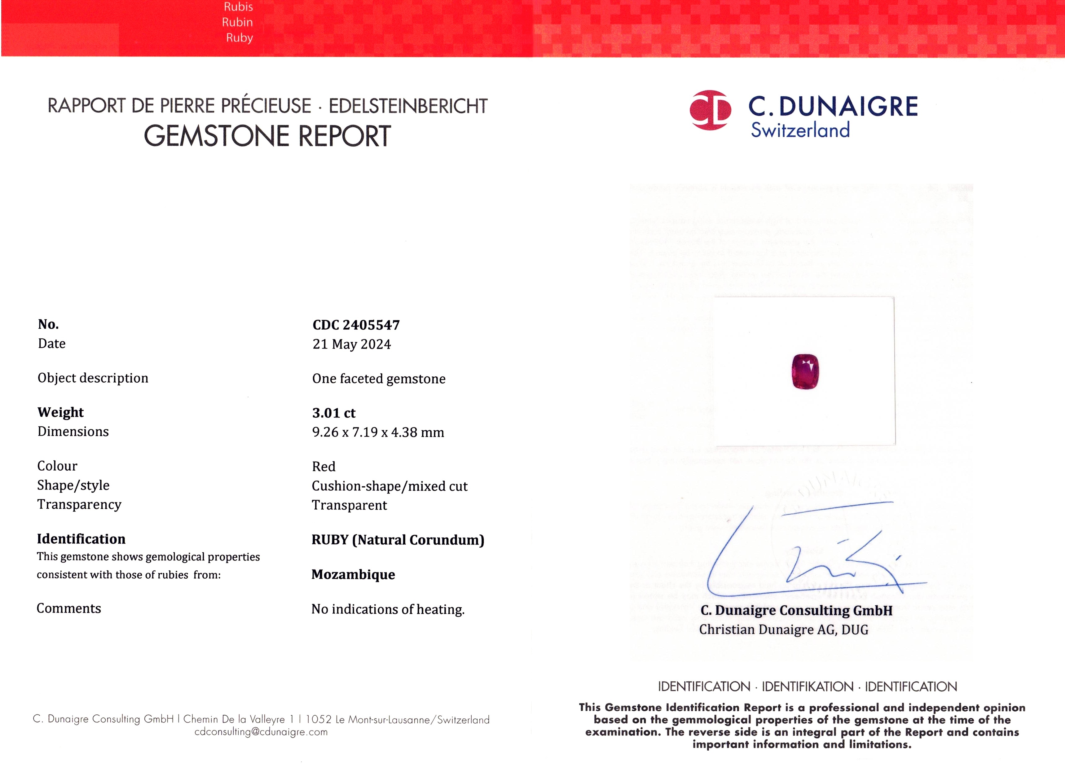 3.01 Ct. Ruby from Mozambique