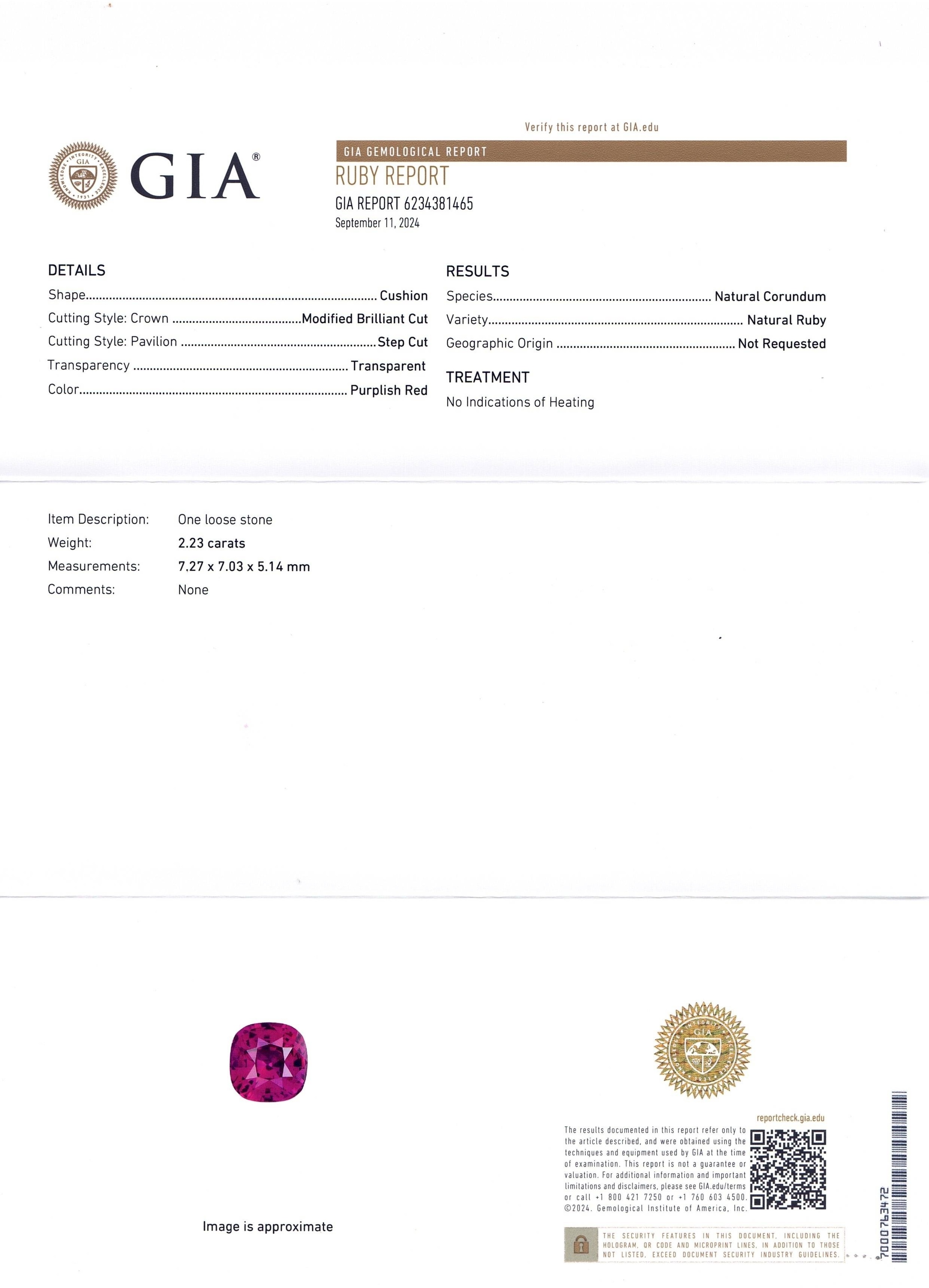 2.23 Ct. Ruby from Mozambique