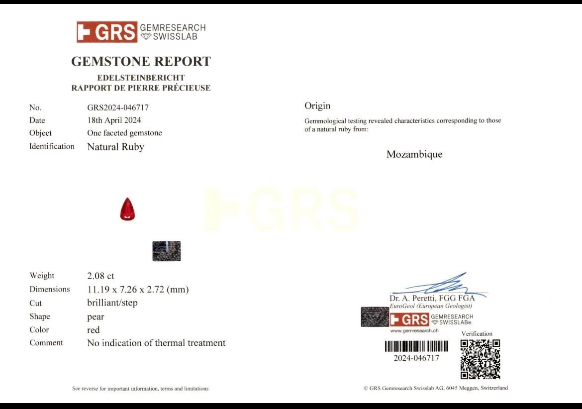 2.08 Ct. Ruby from Mozambique