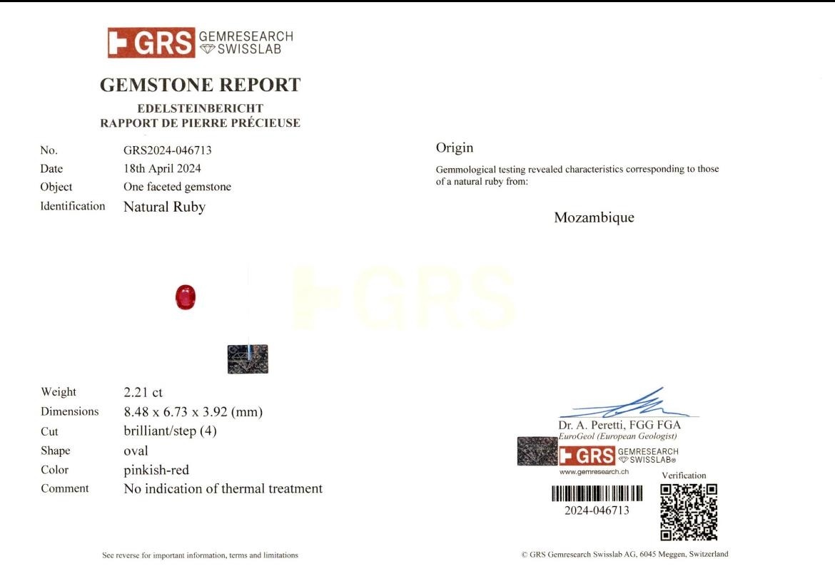 2.21 Ct. Ruby from Mozambique