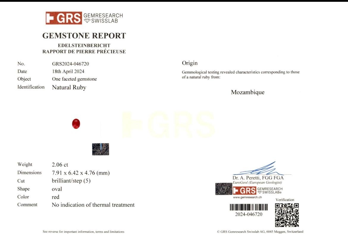 2.06 Ct. Ruby from Mozambique