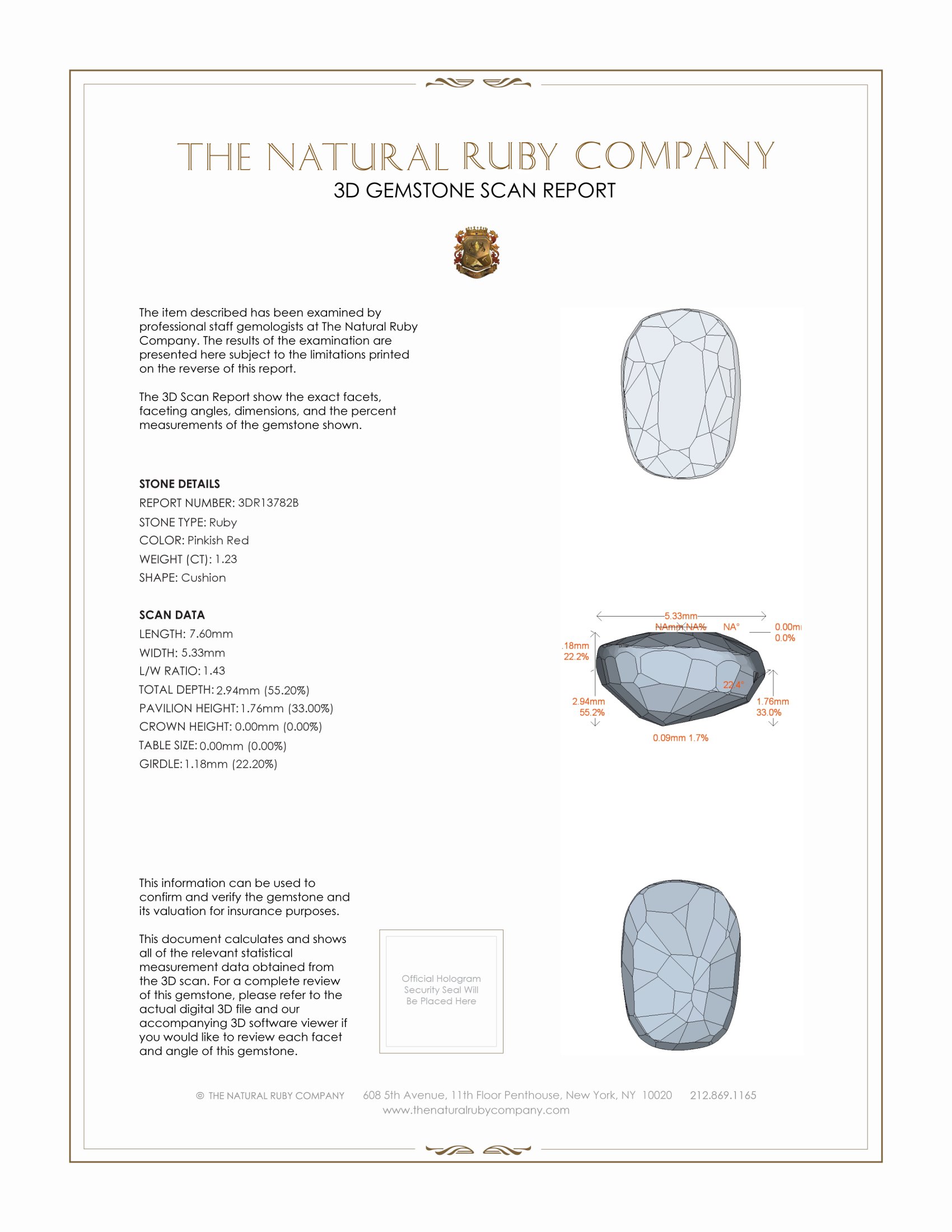 1.23 Ct. Ruby from Ceylon (Sri Lanka)