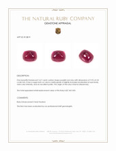 5.67 Ct. Purplish Red Cabochon Ruby from Burma (Myanmar) Appraisal