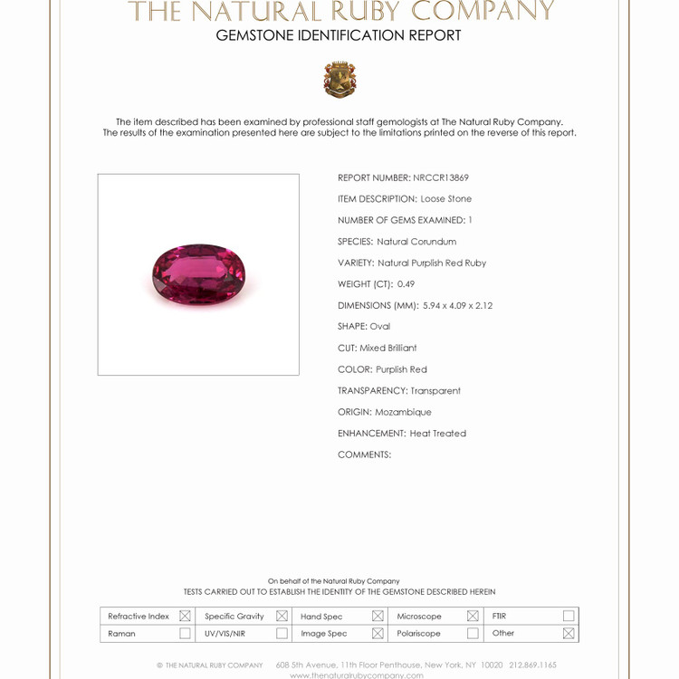 0.49 Ct. Ruby from Mozambique