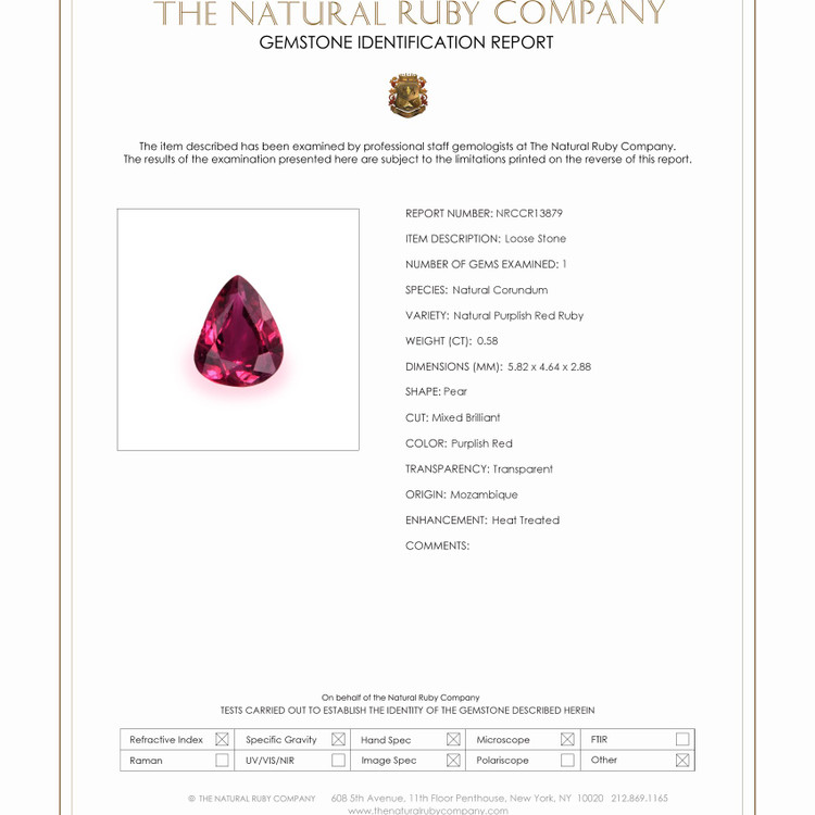 0.58 Ct. Ruby from Mozambique