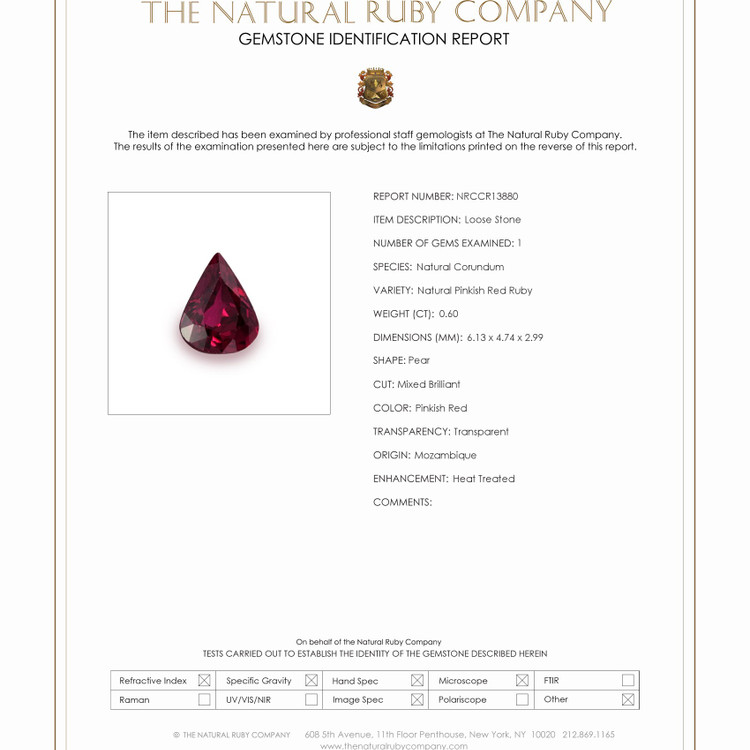 0.60 Ct. Ruby from Mozambique