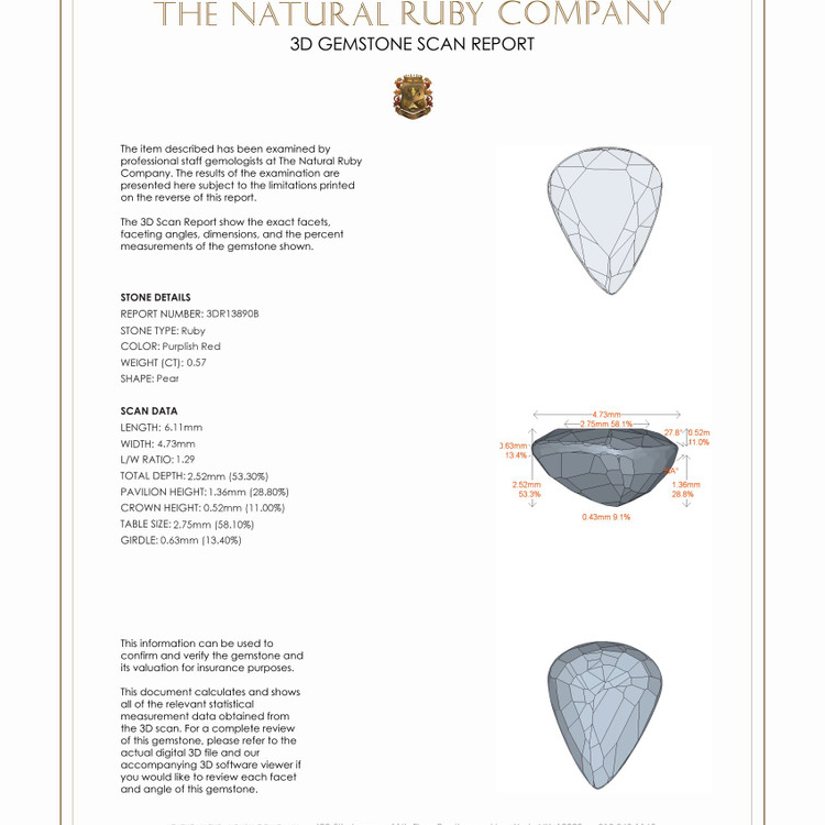 0.57 Ct. Ruby from Mozambique