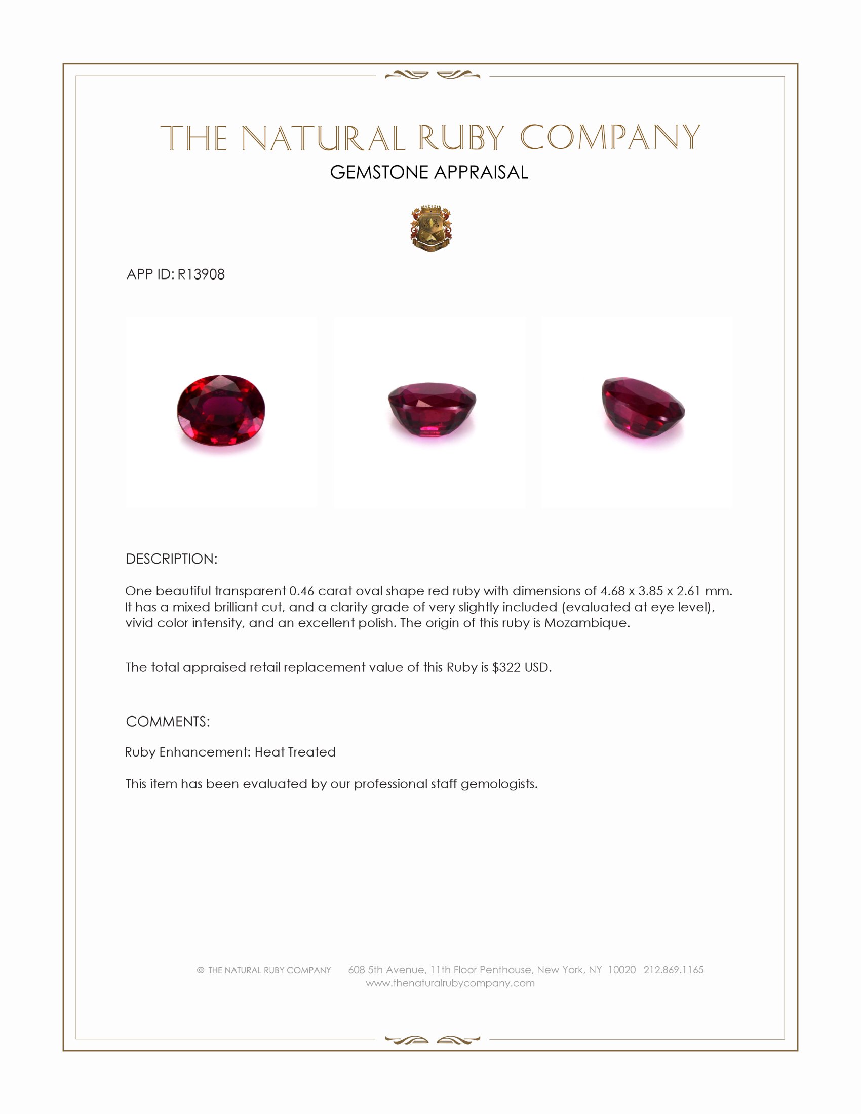 0.46 Ct. Ruby from Mozambique