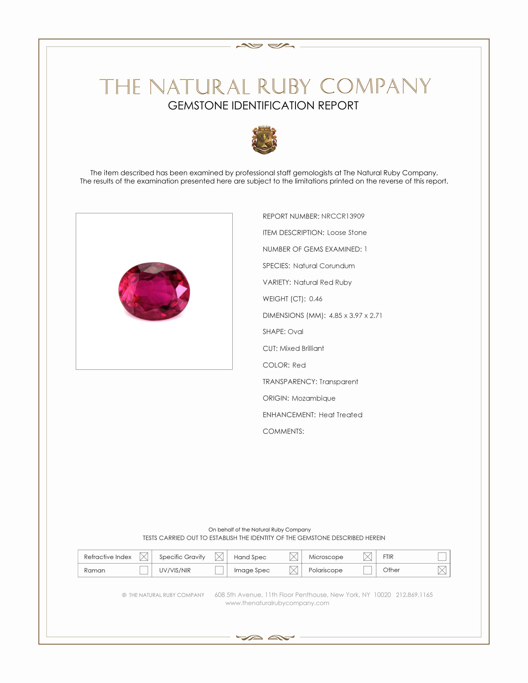 0.46 Ct. Ruby from Mozambique