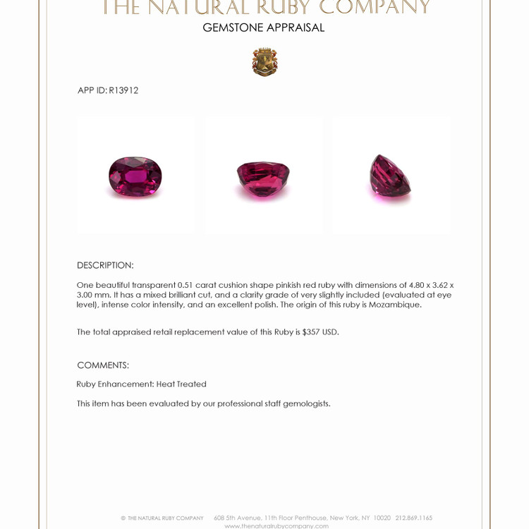 0.51 Ct. Ruby from Mozambique