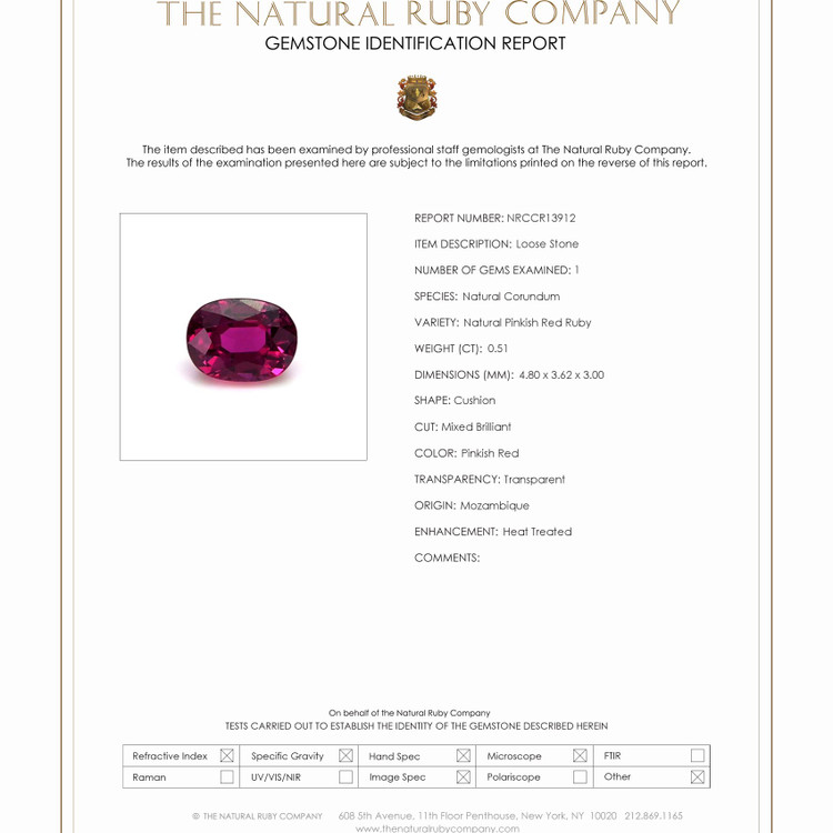 0.51 Ct. Ruby from Mozambique
