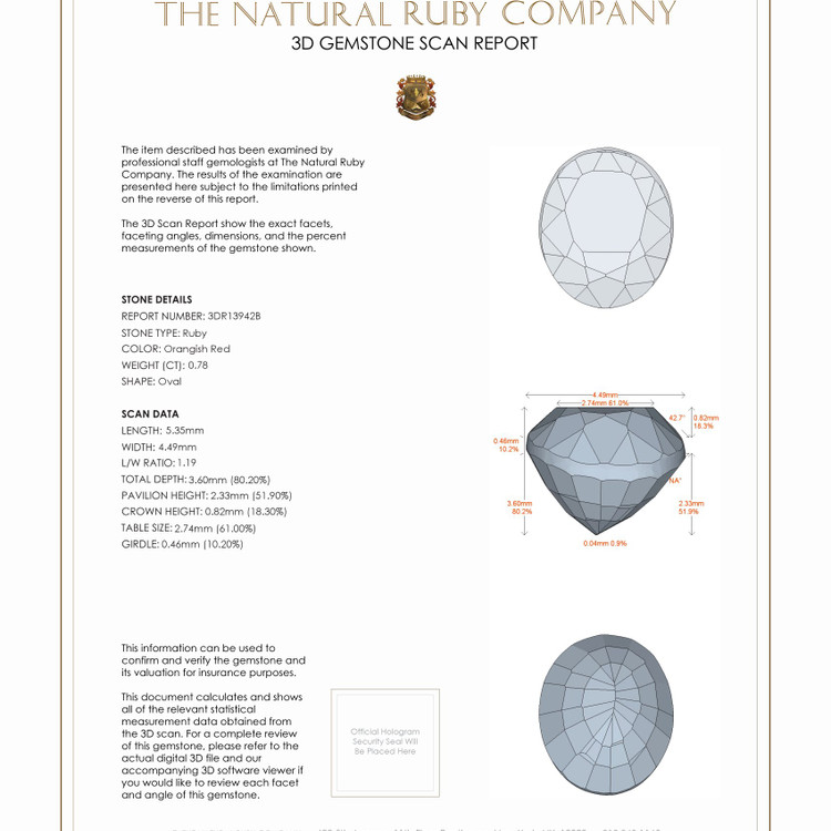 0.78 Ct. Ruby from Mozambique