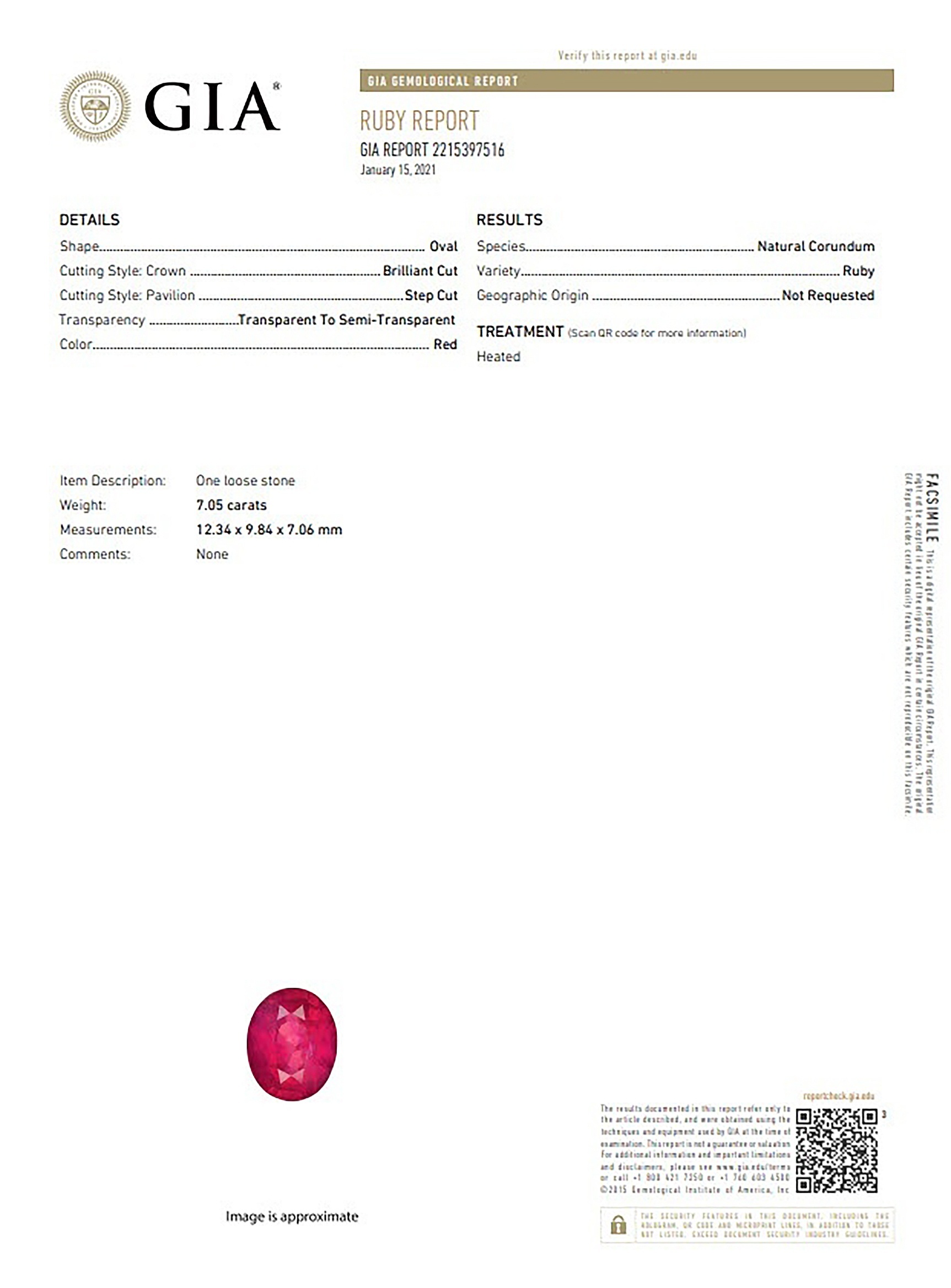 7.05 Ct. Ruby from Mozambique