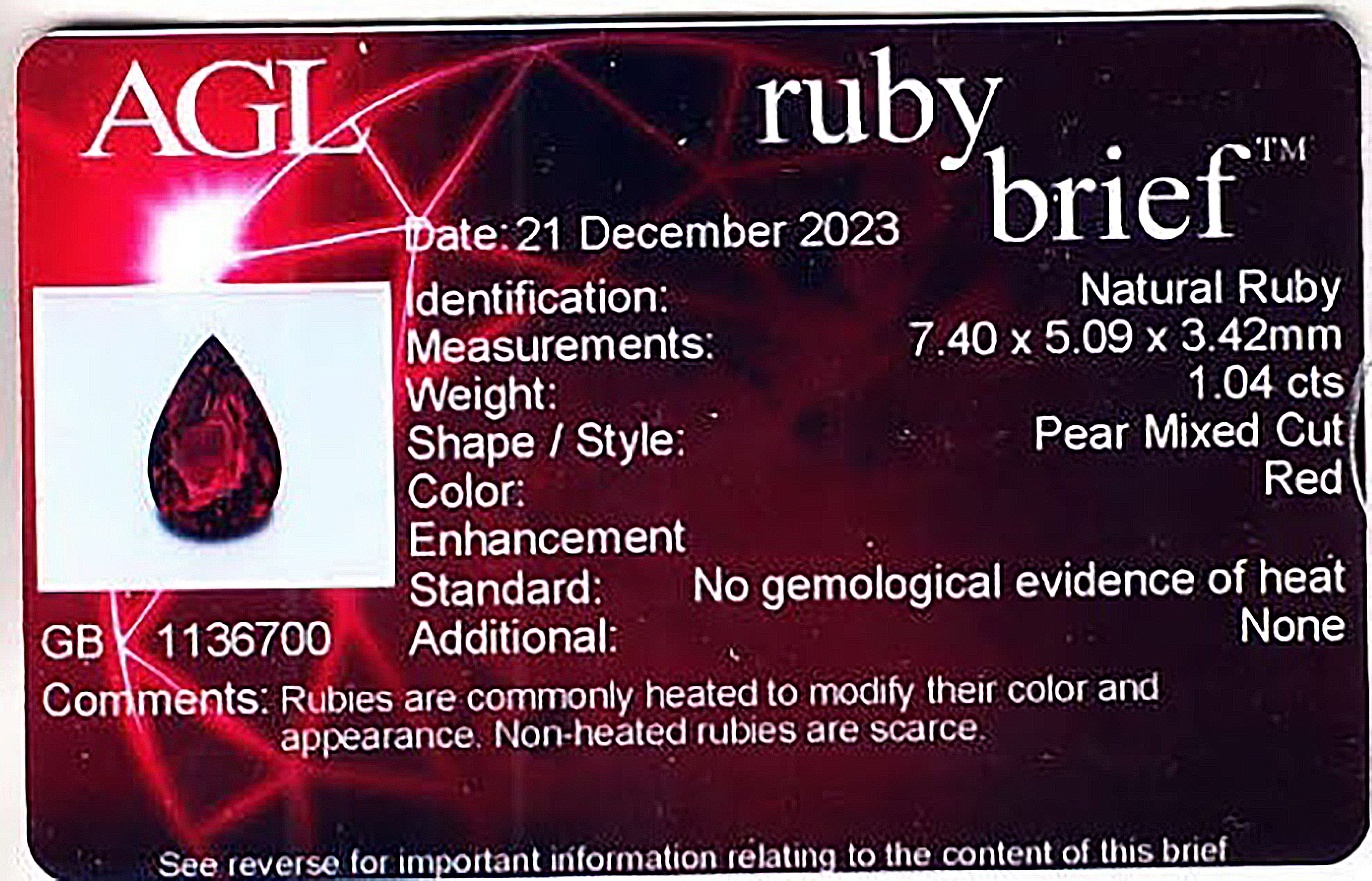 1.04 Ct. Ruby from Mozambique