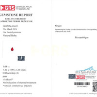 1.04 Ct. Ruby from Mozambique Scan Report