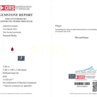 1.04 Ct. Ruby from Mozambique Scan Report