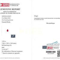 1.04 Ct. Ruby from Mozambique Scan Report