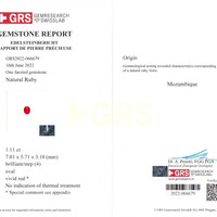 1.11 Ct. Ruby from Mozambique Scan Report
