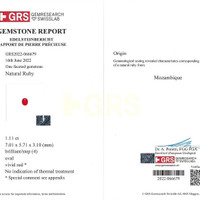 1.11 Ct. Ruby from Mozambique Scan Report