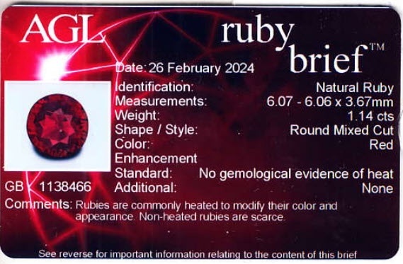 1.14 Ct. Ruby from Mozambique