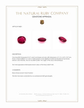 0.47 Ct. Ruby from Mozambique Appraisal