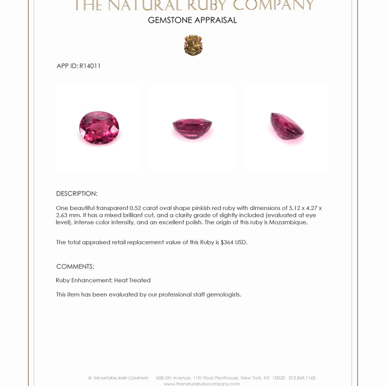 0.52 Ct. Ruby from Mozambique