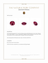 0.57 Ct. Ruby from Mozambique Appraisal