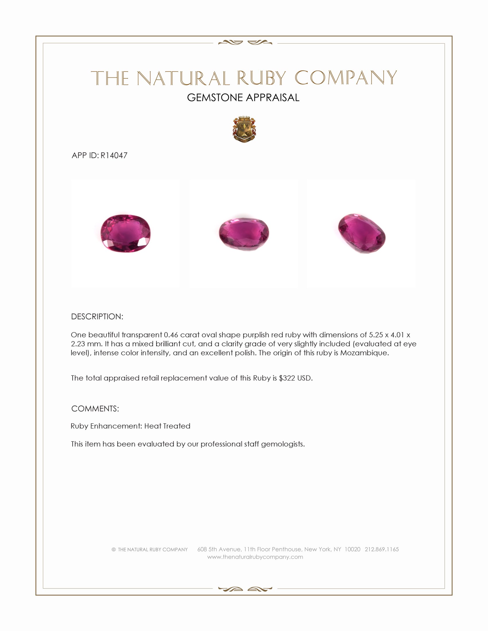 0.46 Ct. Ruby from Mozambique