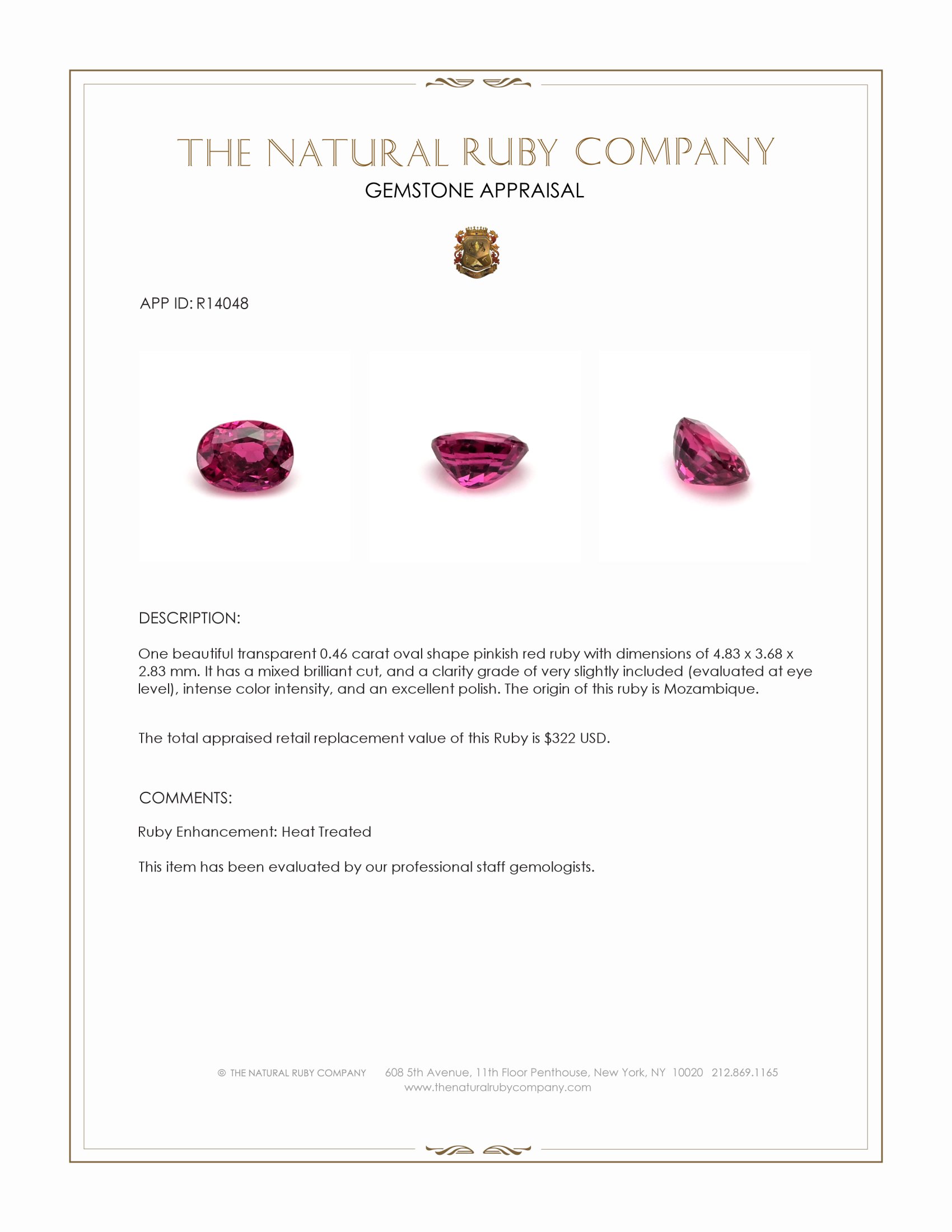 0.46 Ct. Ruby from Mozambique