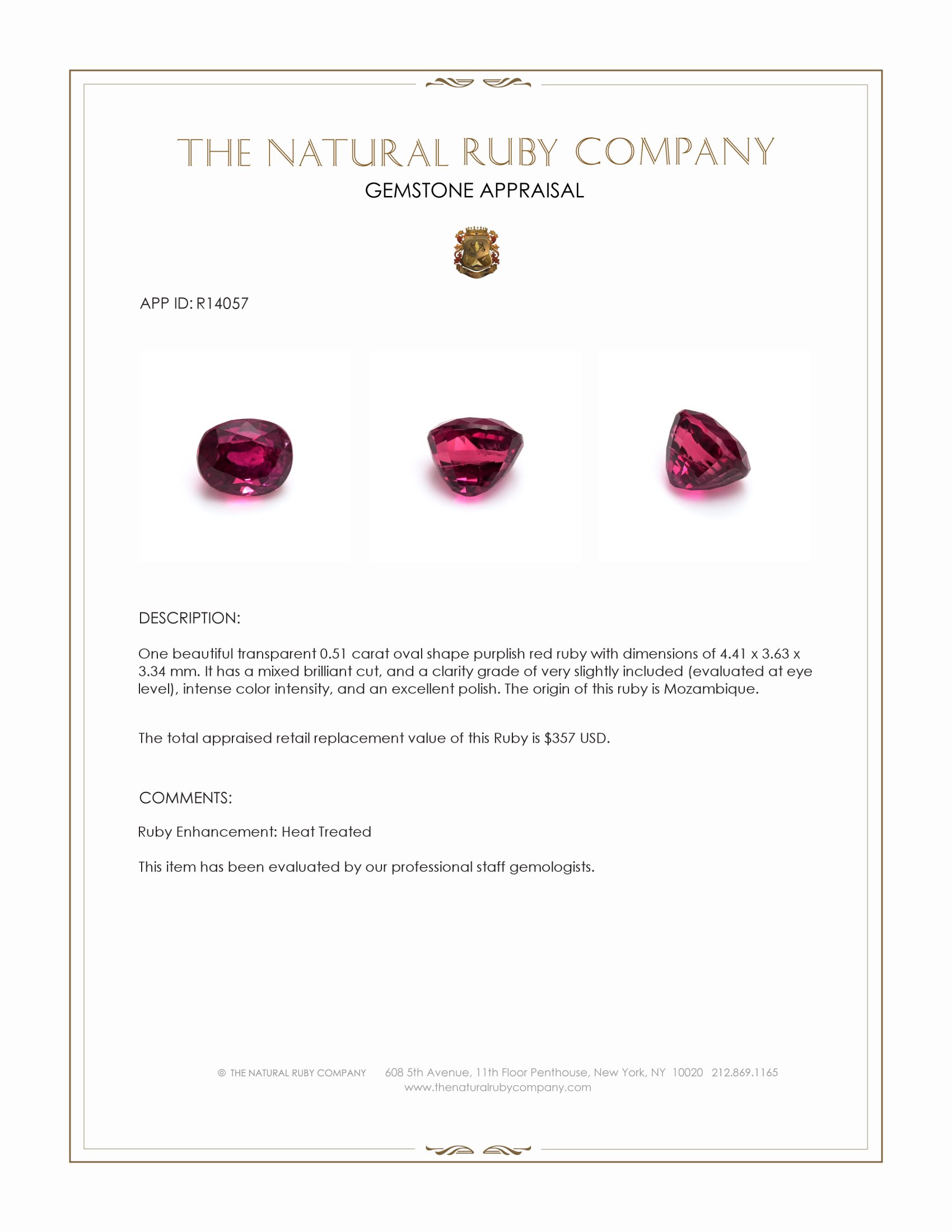 0.51 Ct. Ruby from Mozambique