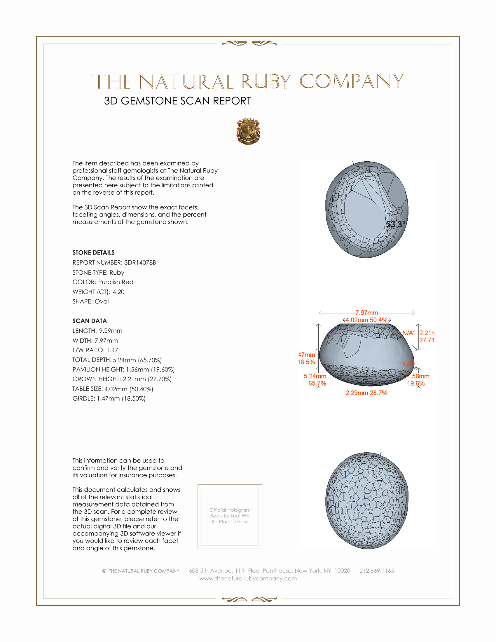 4.20 Ct. Star Ruby from Mozambique