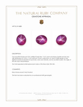 12.65 Ct. Star Ruby from Mozambique Appraisal