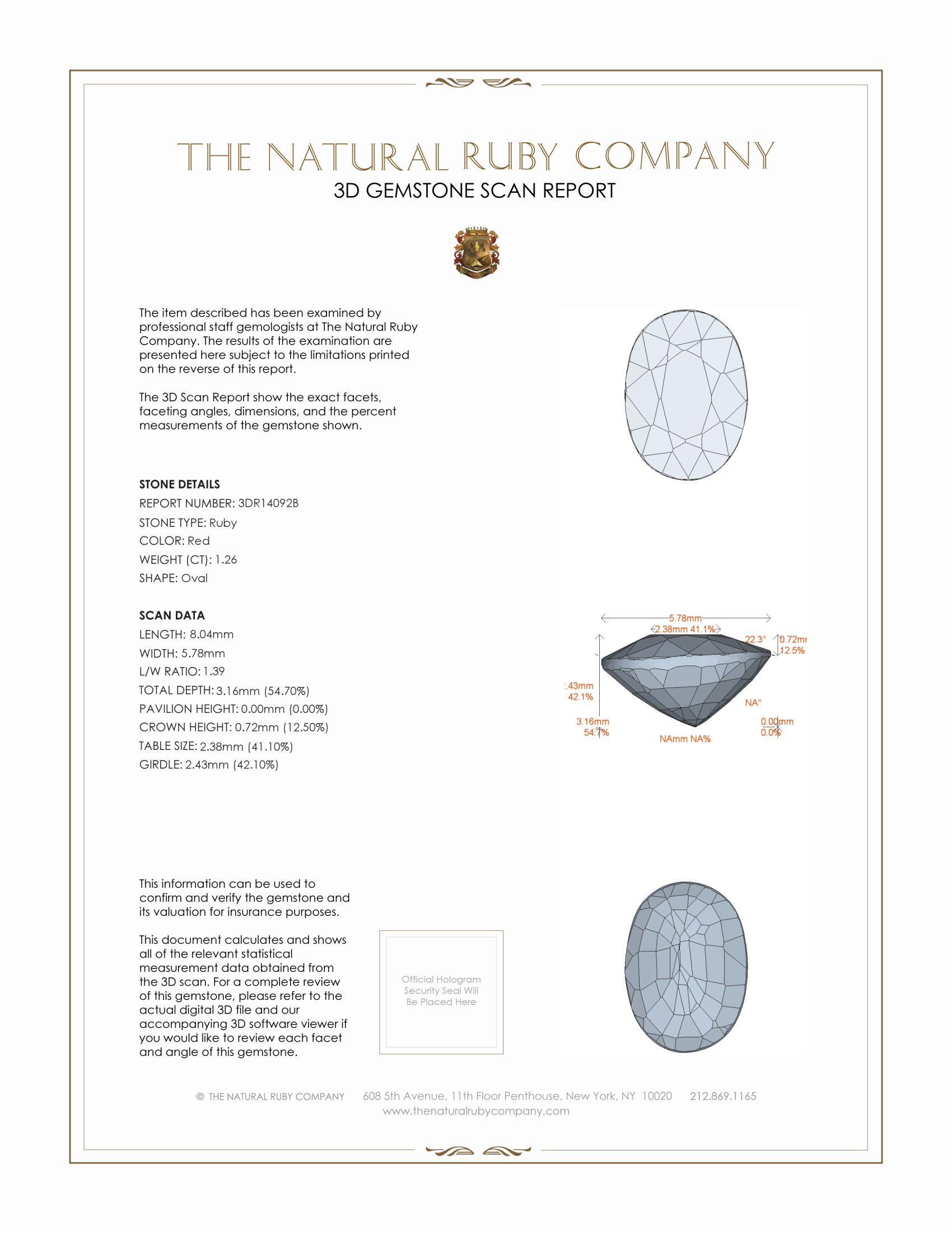 1.26 Ct. Ruby from Mozambique