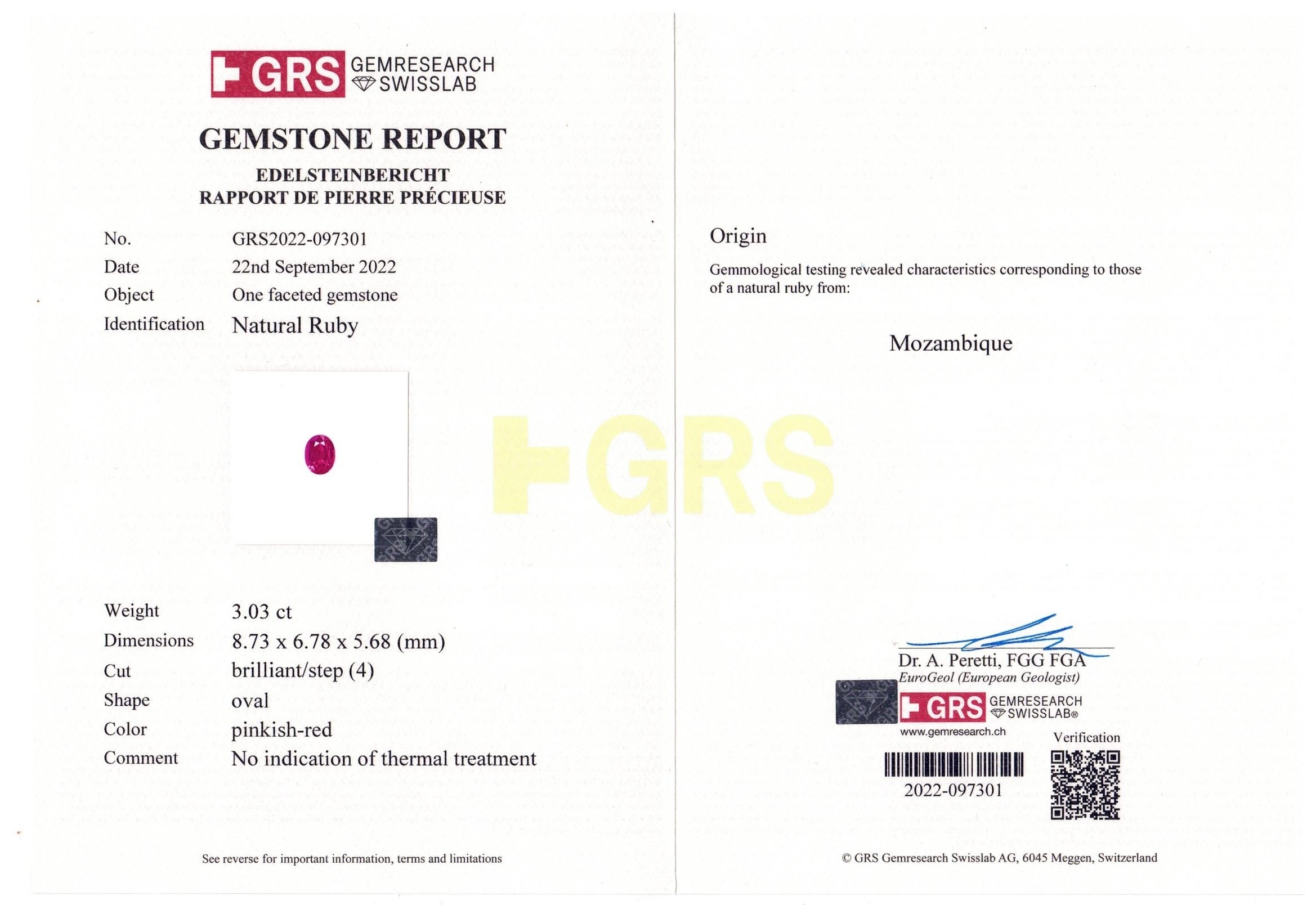 3.03 Ct. Ruby from Mozambique