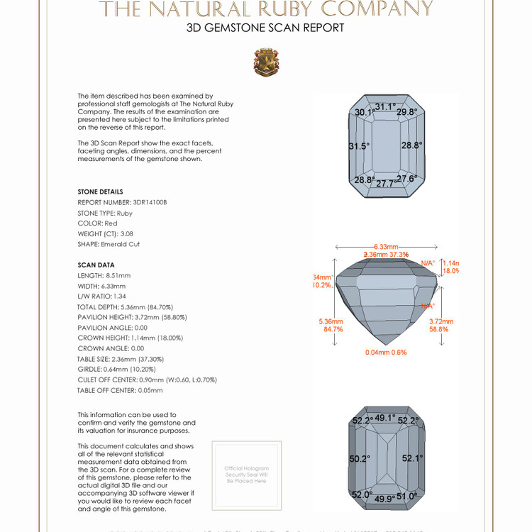 3.08 Ct. Ruby from Madagascar