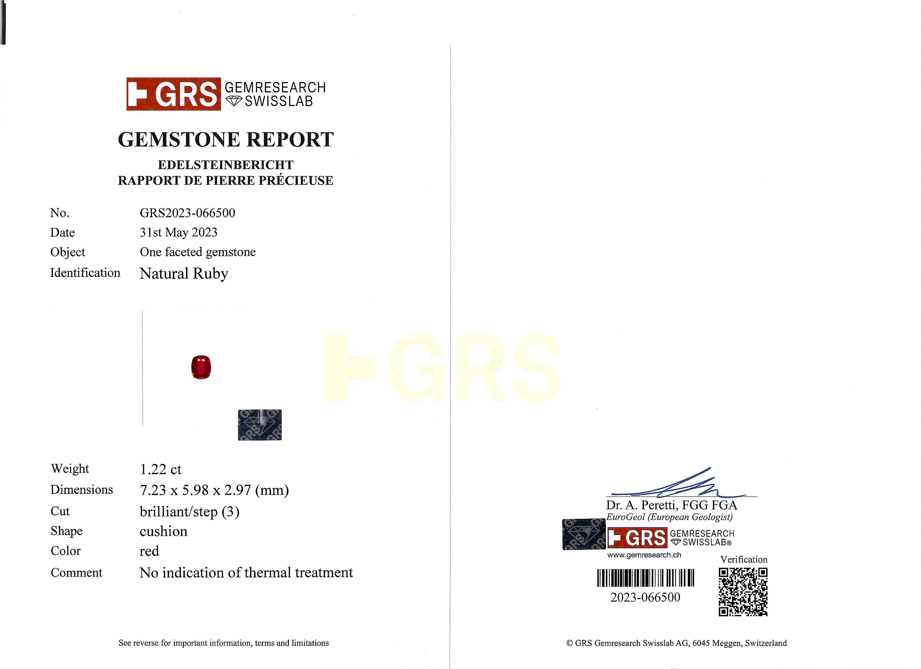 1.22 Ct. Ruby from Mozambique